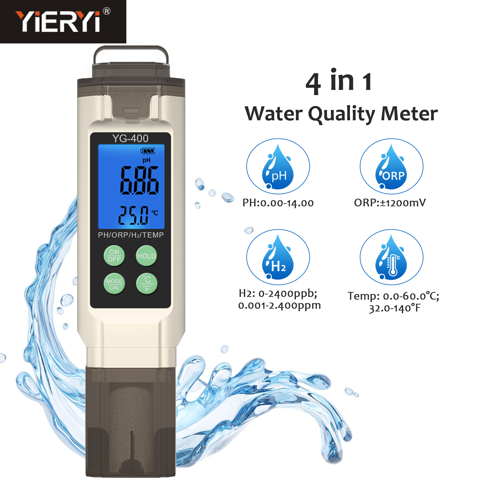 Marine Aquarium Water Analyzer - 이에이리 4 in 1 디지털 PH