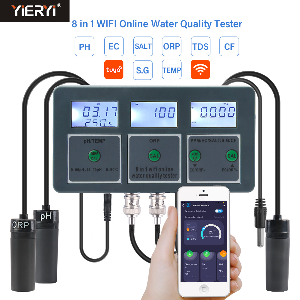 WiFi Tuya 스마트 PH 측정기 데이터 로거 온도 - Marine Aquarium Water Analyzer 리뷰 및 가격