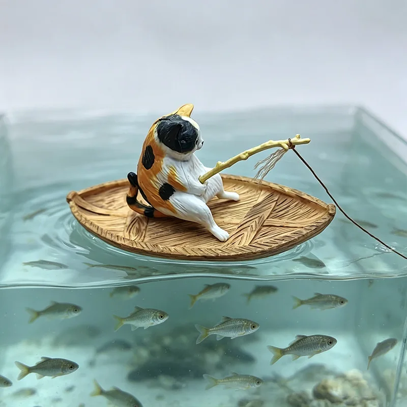 1PCS 크리 에이 티브 고양이 낚시 보트 수족관 장식 - Aquarium Marina 리뷰 및 가격