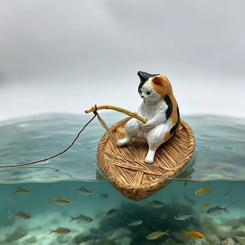 1PCS 크리 에이 티브 고양이 낚시 보트 수족관 장식 - Aquarium Marina 리뷰 및 가격