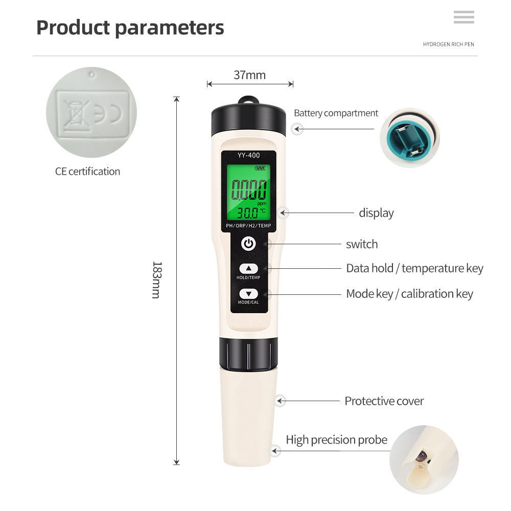 4/3/2 in 1 옵션 PH ORP H2 온도 수소가 - Marine Aquarium Water Analyzer 리뷰 및 가격