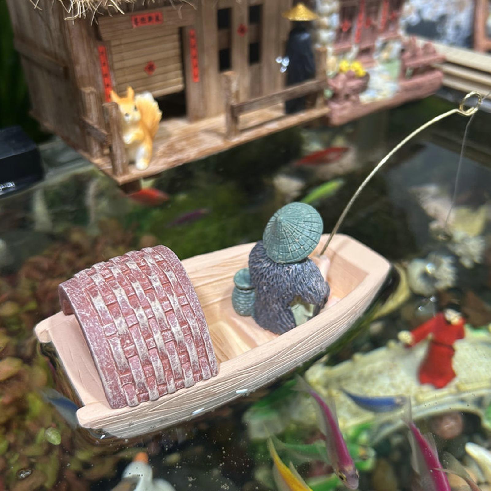 레진 플로팅 어부 보트 장식 미니 장면 장식 수족관 석 - Aquarium Marina 리뷰 및 가격